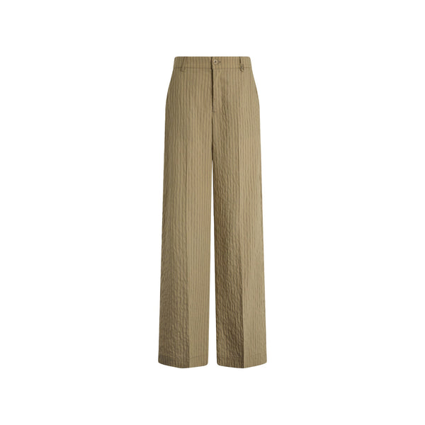 Liu Jo Pantaloni Pantaloni Donna ampi a righe Mossgreen - Francavilla Moda